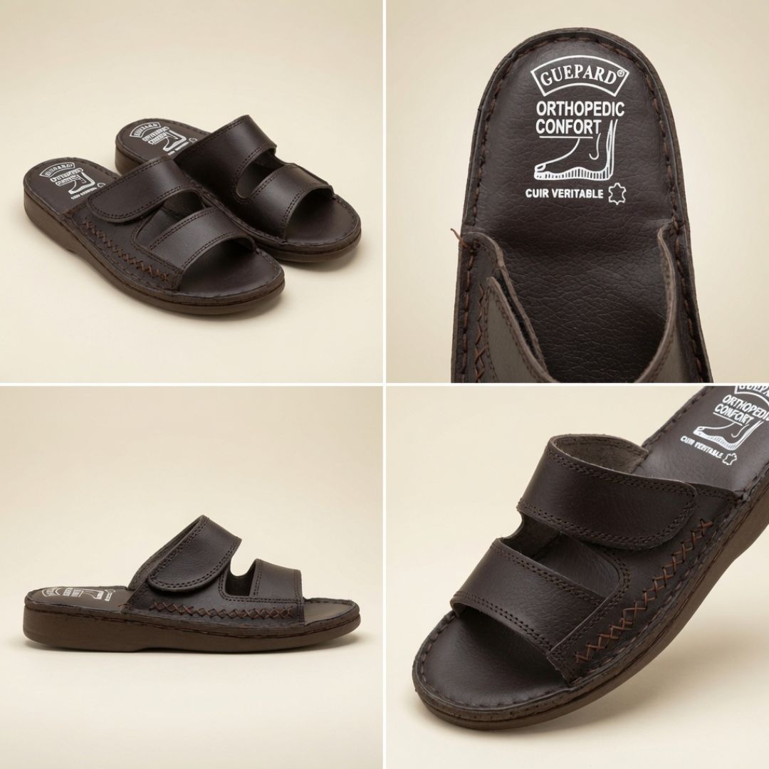 Mules cuirs véritable orthopédique